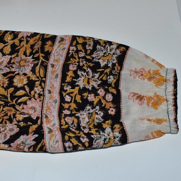 Billabong Sun Fire Printed Boho Peasant Long Sleeve Tassel Tie Top Size S - Picture 11 of 16